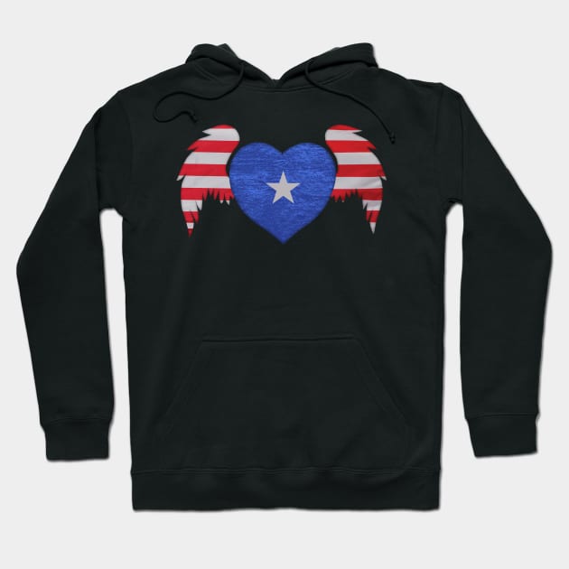 Winged American Heart Hoodie by ArtOnTheRun